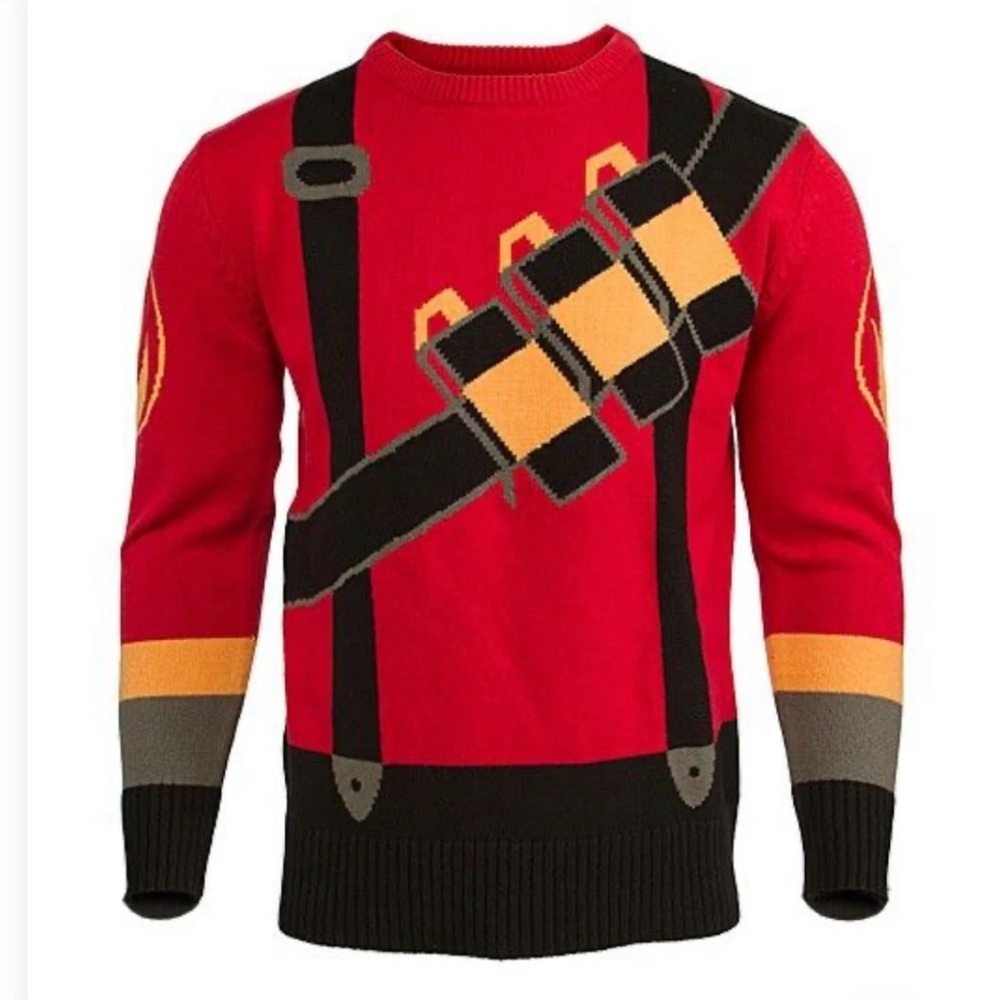 Valve Red and Black Graphic Crewneck Sweater